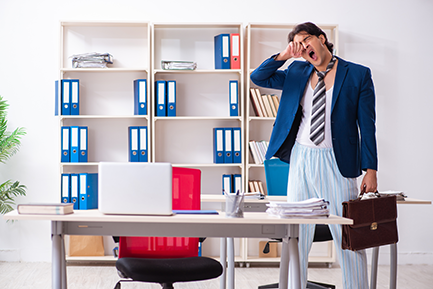 job applicant wearing pajama pants not dressed for success